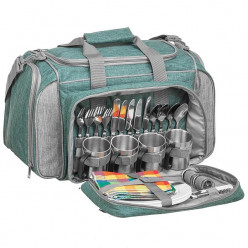 Набор для пикника на 4 персоны зеленый/серый N-605(4)-GG Nisus