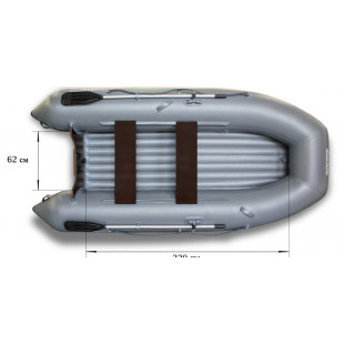 Надувная моторная лодка ФЛАГМАН-320 серо/синий
