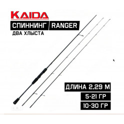 Cпиннинг Kaida Ranger 856-76TMH 2 хлыста 5-21гр/10-30гр 2,29