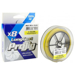 Плетеный шнур ProJig X8 Long Cast 0.4 мм 38 кг 100 м жёлтый