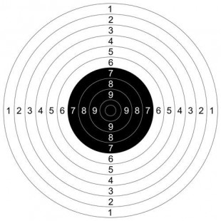 Мишень 1 уп. (14*14см, диаметр круга 12см)