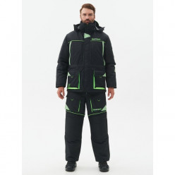 Костюм зимний Elbrus тк.Hit Membrane цв. черный/лайм р.60-62/182-188