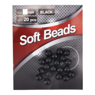 Бусина фидерная Namazu Soft Beads PVC d-7 мм круглая цв.чёрный 20шт N-SBF-15