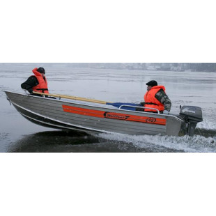 Лодка алюминиевая Wellboat В-42 румпельное управление