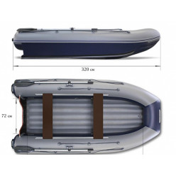 Надувная моторная лодка ФЛАГМАН-DK 320 серо-синяя