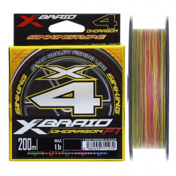 Шнур YGK X-Braid Ohdragon X4 ss1.40 5color 200m #04-7.5lb
