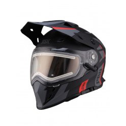 Шлем dual sport RSX Iceman (H331) Winter (желтые очки) черно-красный матовый р. L