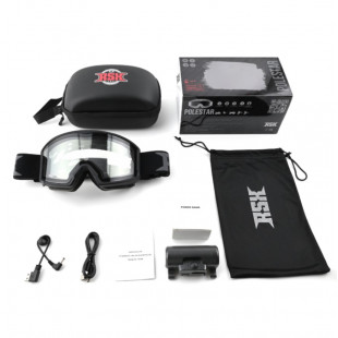 Очки с подогревом RSX Polestar Winter (черный, черный, черный, двойная прозрачная линза)