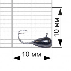 Мормышка Капля с ушком d 4,0мм 0,96гр черный никель кр. Owner