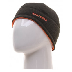 Шапка двухсторонняя цвет черный/Оранжевый тк. Флис р 58-60