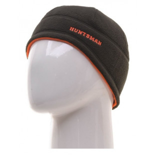 Шапка двухсторонняя цвет черный/Оранжевый тк. Флис р 58-60