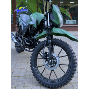 Мопед Alpha SA Max OFFROAD (Тюнинг) (багажник зад,литые диски,обтекатель, LED фара) ЗЕЛЕНЫЙ МАТОВЫЙ