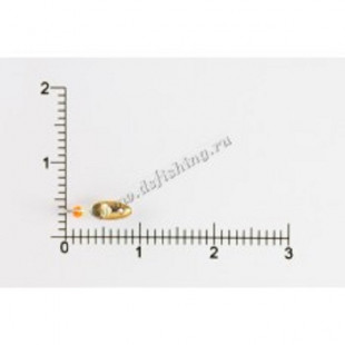 Мормышка вольфрам Овсинка ф3,0 золото с бусиной