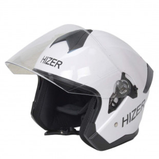 Шлем мото открытый HIZER J232 #1 (L) white (2 визора) 00000023576