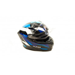 Шлем мото интеграл HIZER J5320 #1 (L) black/blue (2 визора)