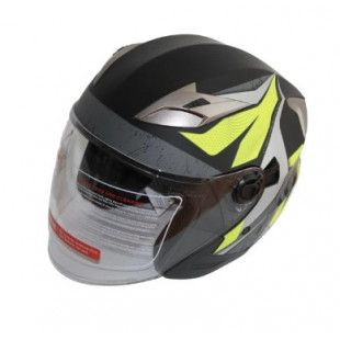 Мотошлем RACER BLD-708(М) черный/желтый (9) открытый, визор