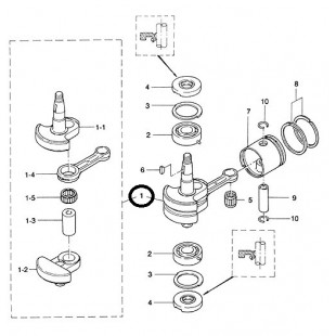 Коленвал 3F0-00069-0 Tohatsu M3.5B2