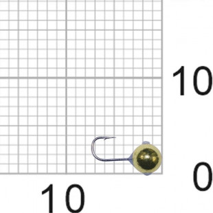 Мормышка Шар с трубочкой d3,5мм 0,36гр золото кр. Owner