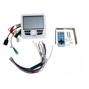 Морская магнитола цветная FM/AM USB для ATV UTV лодки/автомобиля (белый) Морская магнитола цветная FM/AM USB для ATV UTV лодки/автомобиля (белый)