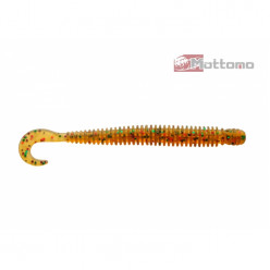 Твистер Mottomo Deft Worm 10см Orange Oil Flake