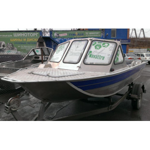 Алюминиевая моторная лодка RusBoat-43 JET PRO транец 380мм открытый нос
