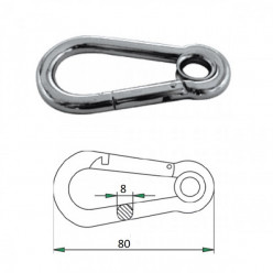 Гак-карабин с проушиной 8х80мм