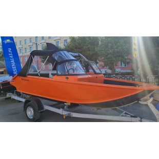 Лодка VOLZHANKA 46 Fish оранжевая с мотором YAMERy EF60 FVEL-T