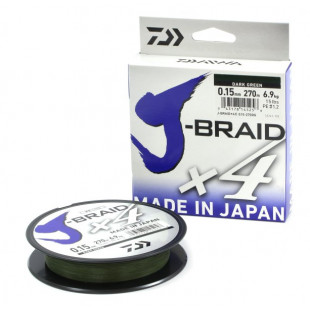 Шнур Daiwa J-Braid X4 Dark Green 0.19mm 135m