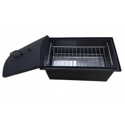 Коптильня 2мм двухъярусная с поддоном для сбора жира, сталь 50*25*25