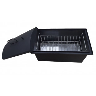 Коптильня 2мм двухъярусная с поддоном для сбора жира, сталь 50*25*25