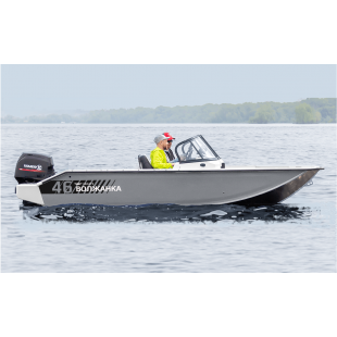 Лодка VOLZHANKA 46 Fish белый, серый с мотором YAMER EF60  FUEL-T ( BigThrust ) 46P 89 D625