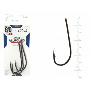 Крючки Cobra ALLROUND сер. CA129 разм. K008/0 3 шт.