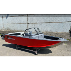 Лодка VOLZHANKA 46 Fish серый, красный 46F 71 D525