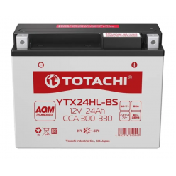 Аккумуляторная батарея TOTACHI MOTO YTX24HL-BS 24 а/ч L AGM 92124