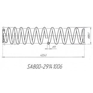 Пружина 11*88*422мм Витязь SA800 LU093750