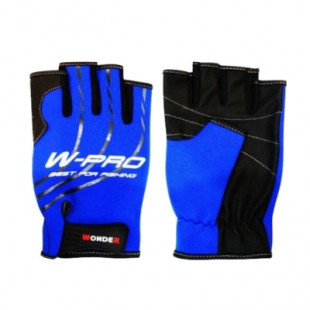 Перчатки рыболовные безпалые Wonder Gloves W-Pro синие WG-FGL053 L