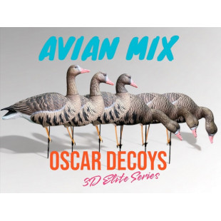 Белолобый гусь OSCAR DECOYS Avian-Mix ELITE 3D (6шт)  сминаемые, сьемные головы