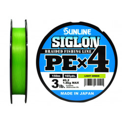 Плетеный шнур SUNLINE SIGLON PE 4 #0.2/3LB 150м Light Green