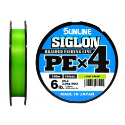 Плетеный шнур SUNLINE SIGLON PE 4 #0.4/6LB 150м Light Green