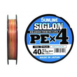 Плетеный шнур SUNLINE SIGLON PE4 #2,5/40LB 100м Multi Color