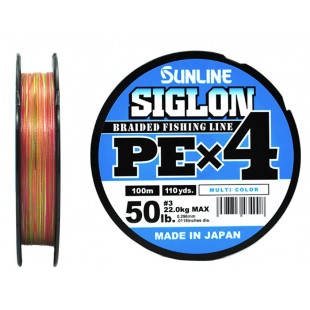 Плетеный шнур SUNLINE SIGLON PE4 #3.0/50LB 100м Multi Color