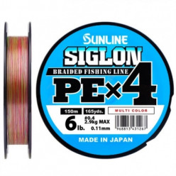 Шнур Sunline Siglon PEx4 150m (Multicolor 5C) #1.5(0,205)/25LB