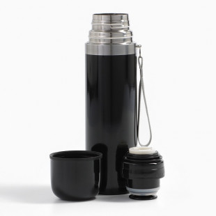 Термос гильза Мастер К 500 мл 24×7 см с кружкой с помпой цв.чёрный 5139270