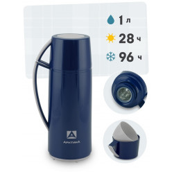 Термос со стеклянной колбой Арктика 1000 мл цв.синий 1010-1000