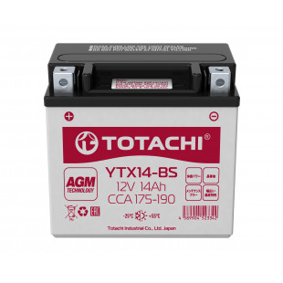 Аккумуляторная батарея TOTACHI CMF 14 а/ч YTX14-BS R AGM 90214