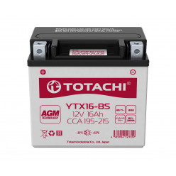 Аккумуляторная батарея TOTACHI CMF 16 а/ч YTX16-BS R AGM 90016