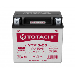 Аккумуляторная батарея TOTACHI CMF 16 а/ч YTX16-BS R AGM 90016