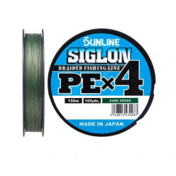 Плетеный шнур SUNLINE SIGLON PE4 #3/50LB 150м темно-зеленый