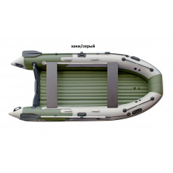 Лодка SKAT TRITON 390 NDFi с интегрированным фальшбортом (темно-серый/хаки)