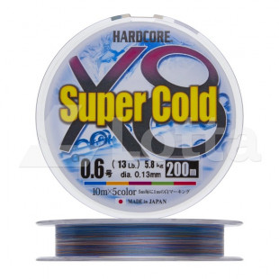 Плетеный шнур Duel PE Hardcore Super Cold  X8 200м 5color # 0.6 /5.8kg